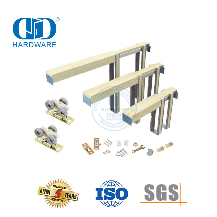 Perno de tubo de acero inoxidable Herrajes para puertas corredizas más estables Herrajes para marcos de puertas de granero de bolsillo-DDBD063