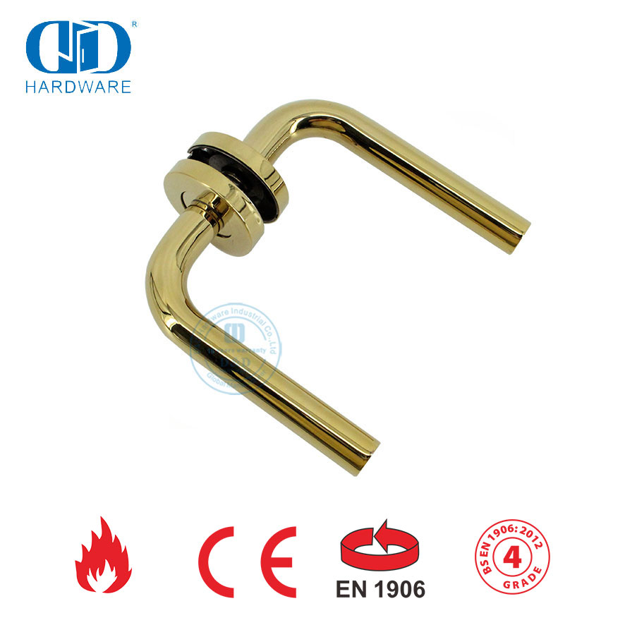 Espejo de latón pulido dorado EN 1906 Tirador de puerta tipo tubular-DDTH002-PB