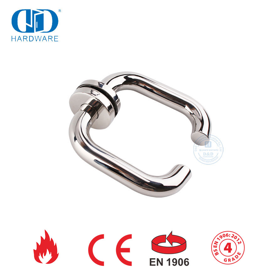 Manija de palanca de puerta tubular redonda de acero inoxidable EN 1906 con acabado PSS-DDTH001-PSS