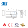 Cilindro de cerradura de embutir para baño de latón satinado con certificación EN 1303-DDLC007-70mm-SB