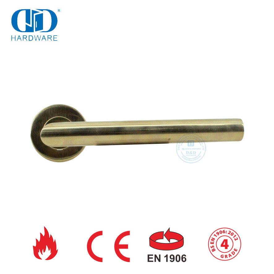 BS EN 1906 Hardware de cerradura de puerta Manijas de puerta de palanca de montaje comercial-DDTH003-PVD