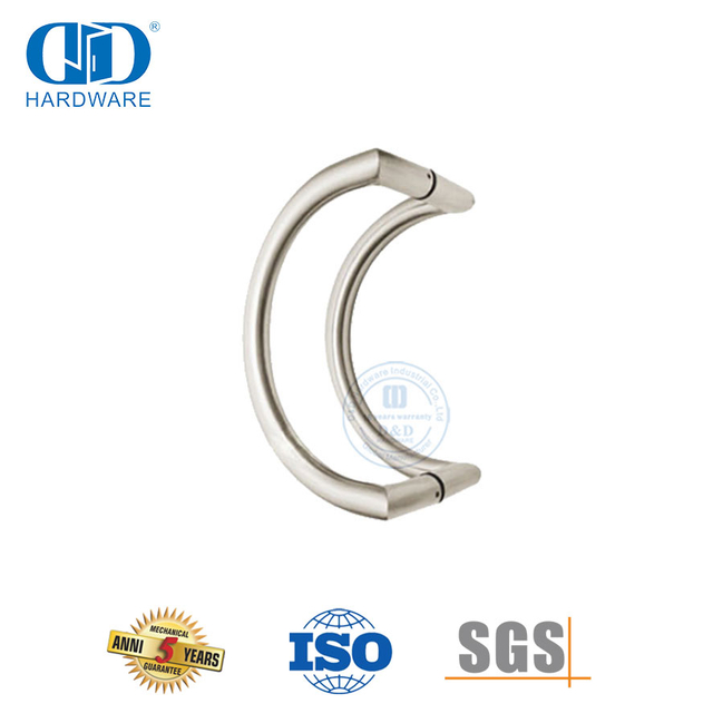 Juego de manijas para puertas de granero, tiradores y manijas de puerta de acero inoxidable con forma de C para baño de vidrio, DDPH003