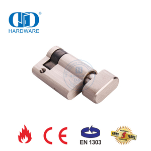 Medio cilindro de níquel satinado con giro de pulgar con certificación EN 1303-DDLC009-45mm-SN