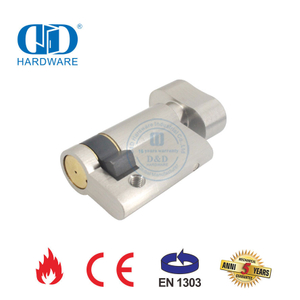 Juego de herrajes para puerta de seguridad para el hogar, llaves de latón, cilindro de cerradura de embutir con perilla giratoria para el pulgar-DDLC025-70mm-SN