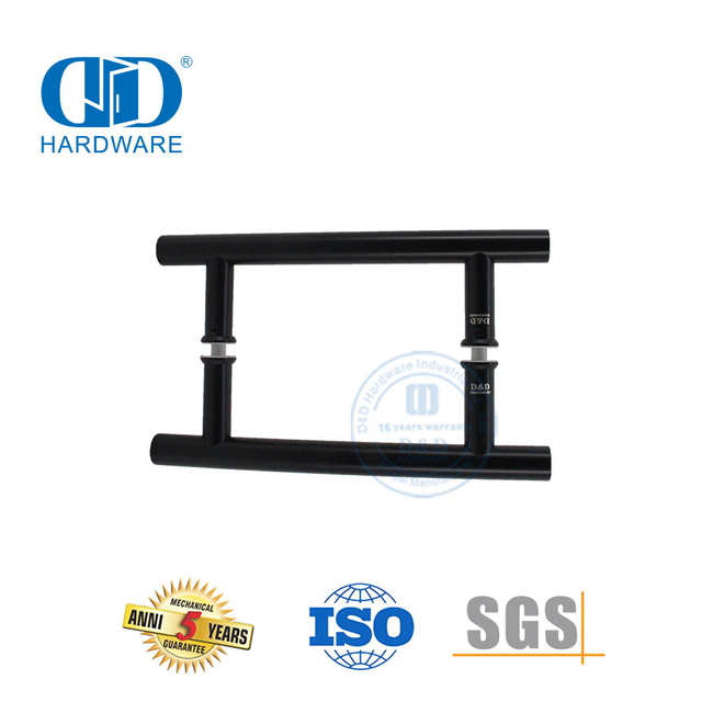 Tirador accesorio para puerta de vidrio en forma de H, negro mate, estilo clásico, DDPH001-A Φ22-Negro