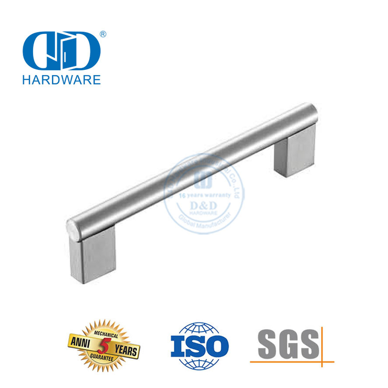 Manija de puerta comercial cuadrada de acero inoxidable 304 resistente, manija de puerta de entrada, manija de puerta de garaje de madera de oficina-DDFH023