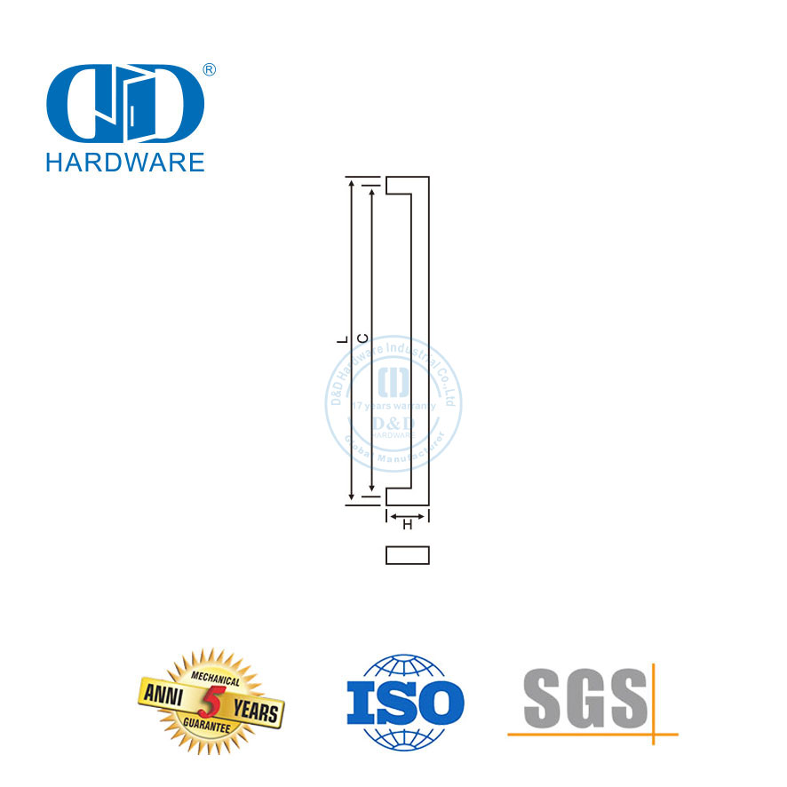 Tirador de acero inoxidable del fabricante OEM para puerta de vidrio de ducha-DDPH015