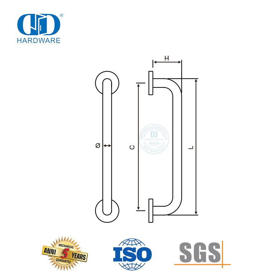  Toallero redondo de acero inoxidable para baño, accesorios de baño, tirador-DDPH019