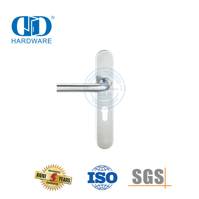 Manija de palanca de placa de puerta ovalada de acero inoxidable 304 con cerradura usada para oficina -DDTP003