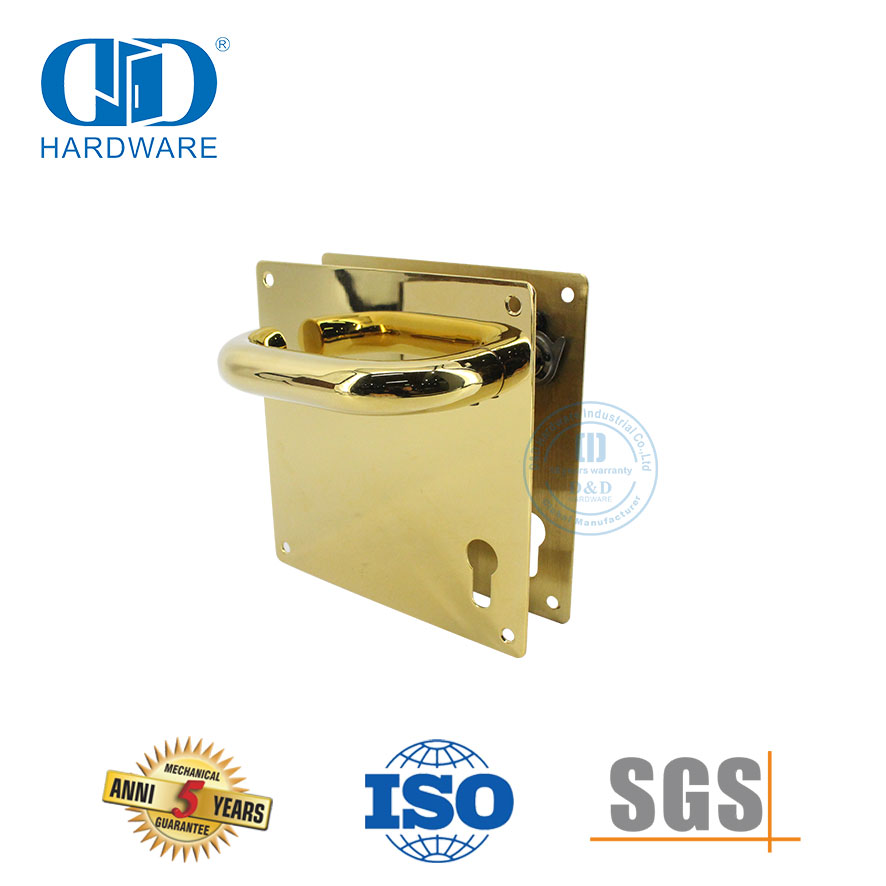 Manija de palanca de puerta de acero inoxidable duradera de centro a centro de 85 mm con placa-DDTP001-PVD