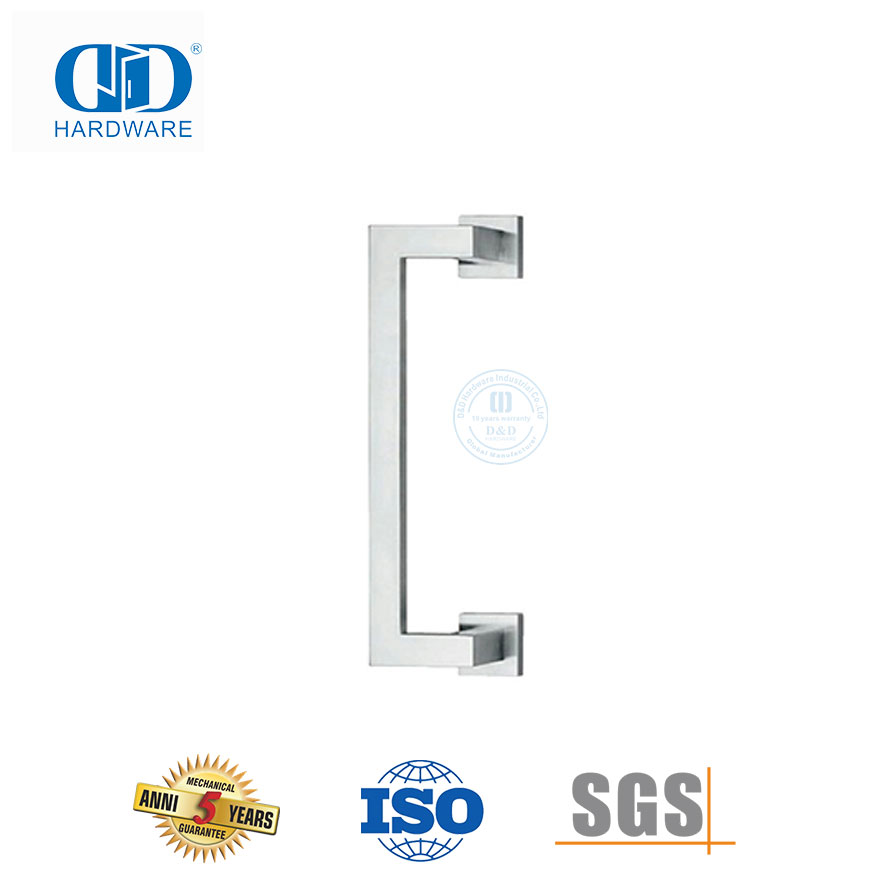 Manija de puerta cuadrada de acero inoxidable 304 de un lado para puerta de vidrio de oficina-DDPH036