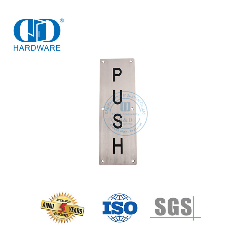 Placa de señal de tipo cuadrado de acero inoxidable, placa de empuje, baño, baño, puerta de inodoro, placa de firma-DDSP004