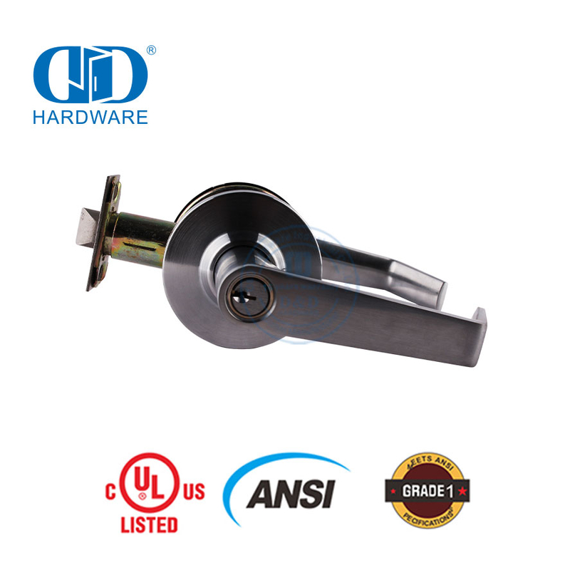 Excelente ferretería Alta seguridad ANSI Lista UL Cerradura con cerradura tubular antidaños ignífuga para puerta interior exterior Lockset-DDLK011