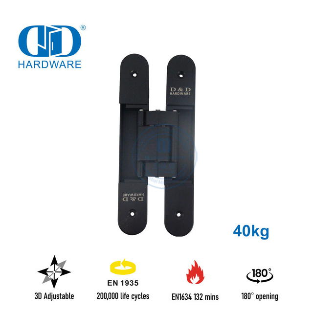 Bisagra de puerta interior ajustable de seguridad oculta 3D de aleación de zinc con diferentes acabados-DDCH008-G40