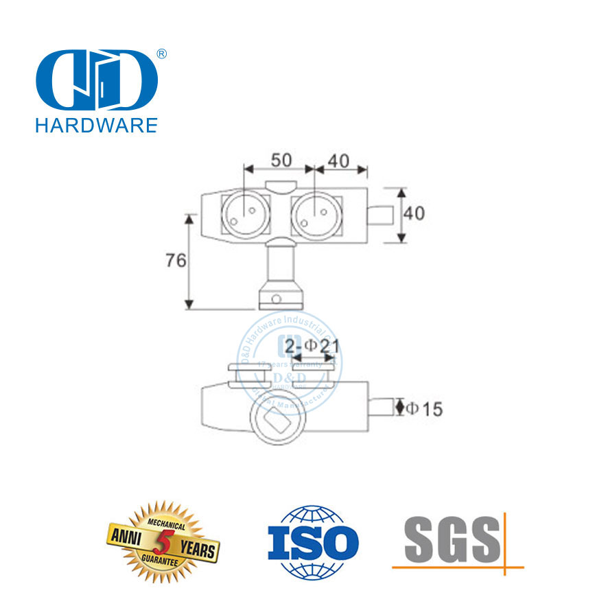 Sistemas de pivote de puerta de vidrio de acero inoxidable Accesorios de vidrio de pivote superior curvo sobre panel-DDGP008