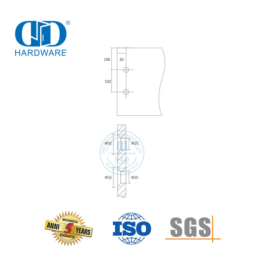 Accesorios para puertas de vidrio de acero inoxidable, poste pivotante con herrajes para vidrio de fijación de un solo punto-DDGP003