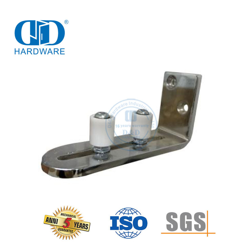 Guía de piso inferior de puerta de granero corrediza con rodillo ajustable negro europeo de acero inoxidable-DDBD088