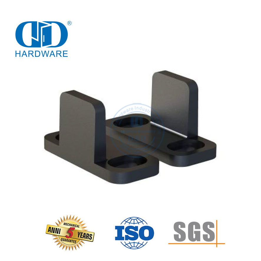 Guía de piso inferior de puerta de herrajes para puerta de granero de doble puerta negra de acero inoxidable-DDBD085