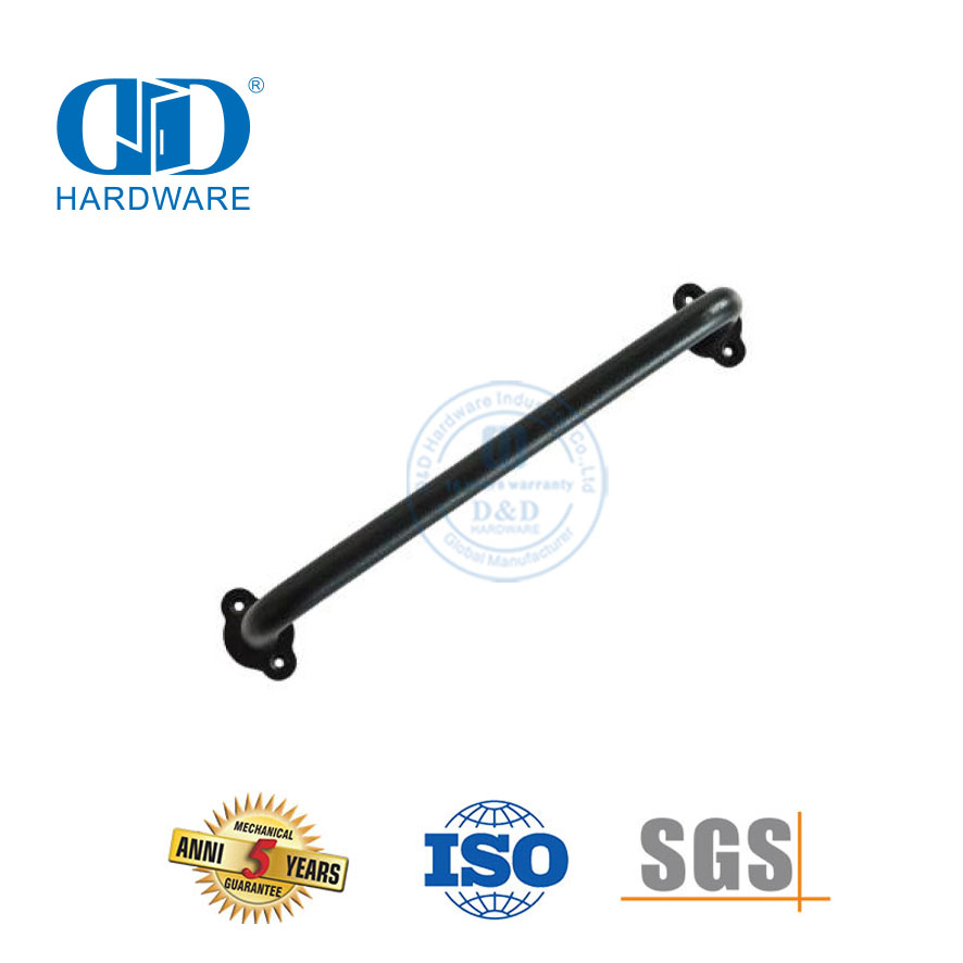 Herrajes para puertas estilo Granero doble negro de acero inoxidable, manija para exteriores, herrajes para puertas corredizas de Granero-DDBD092