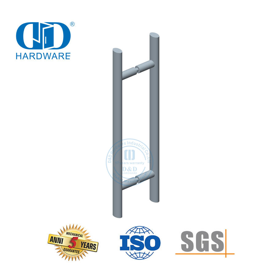 Múltiples aplicaciones Puerta principal de acero inoxidable Vidrio Herrajes para puertas de metal y madera Forma ovalada Tirador de barra en T-DDPH037