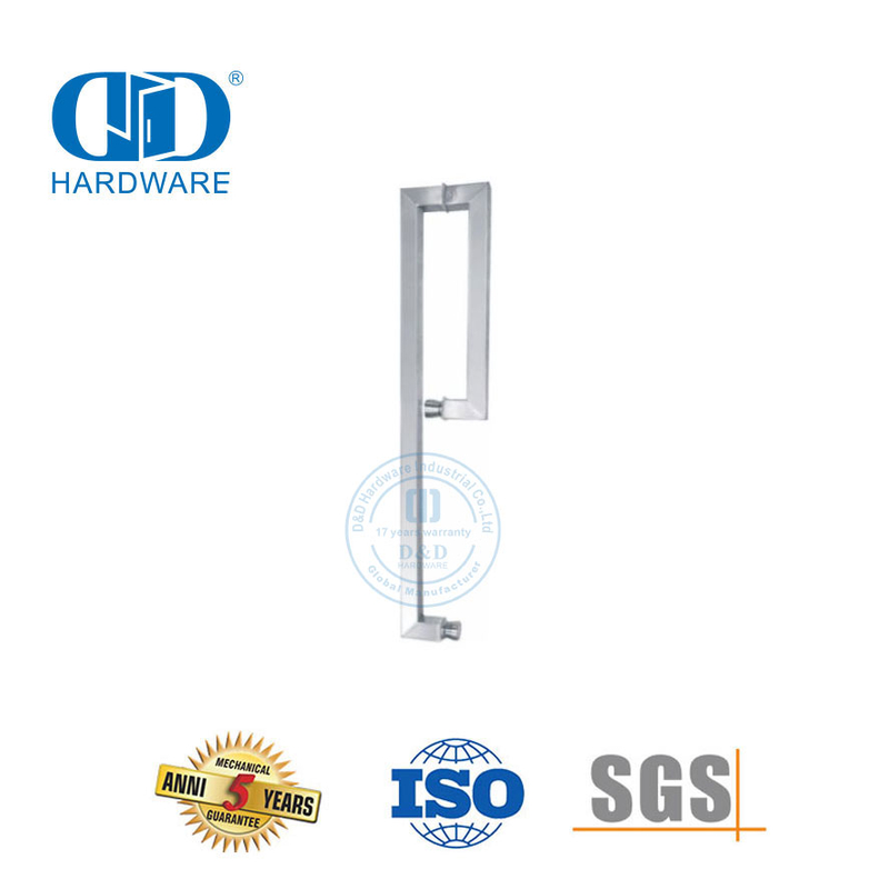 Herrajes para puertas corredizas de vidrio comerciales de acero inoxidable, accesorios para puertas, tiradores para baño, DDPH041