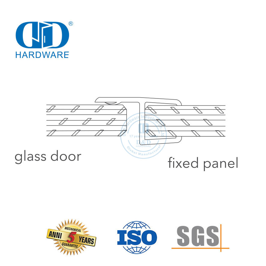 Accesorio de puerta de vidrio para el hogar Tira de sellado de goma de silicona impermeable Tira de sellado magnético-DDWS009