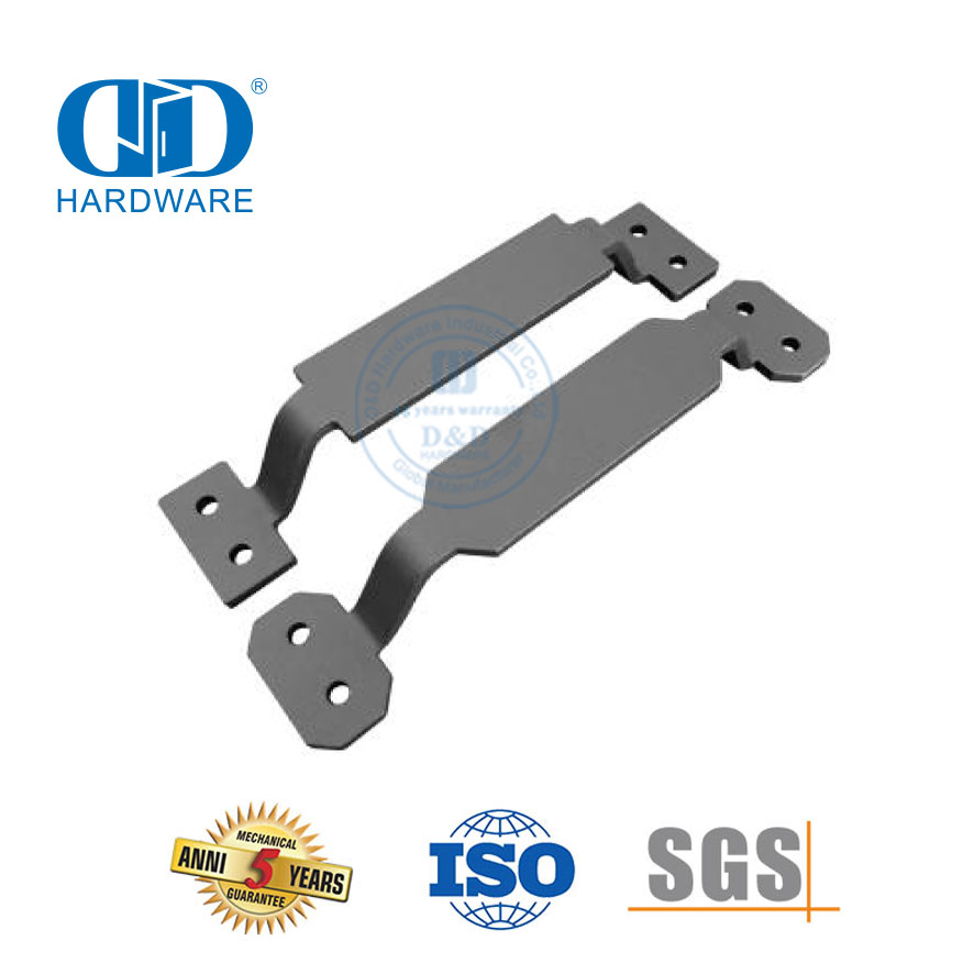 Garajes de acero inoxidable Cobertizos Tirador de puerta de acero sólido negro para puertas corredizas de granero Herrajes para puertas externas Tiradores Manija-DDBD122