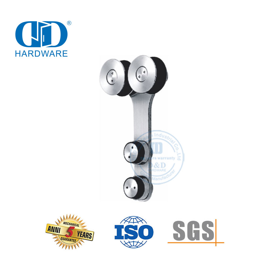 Colgador de puerta corredera, juego de accesorios de vidrio de acero inoxidable, accesorios de baño, montaje de vidrio para baño-DDGS100