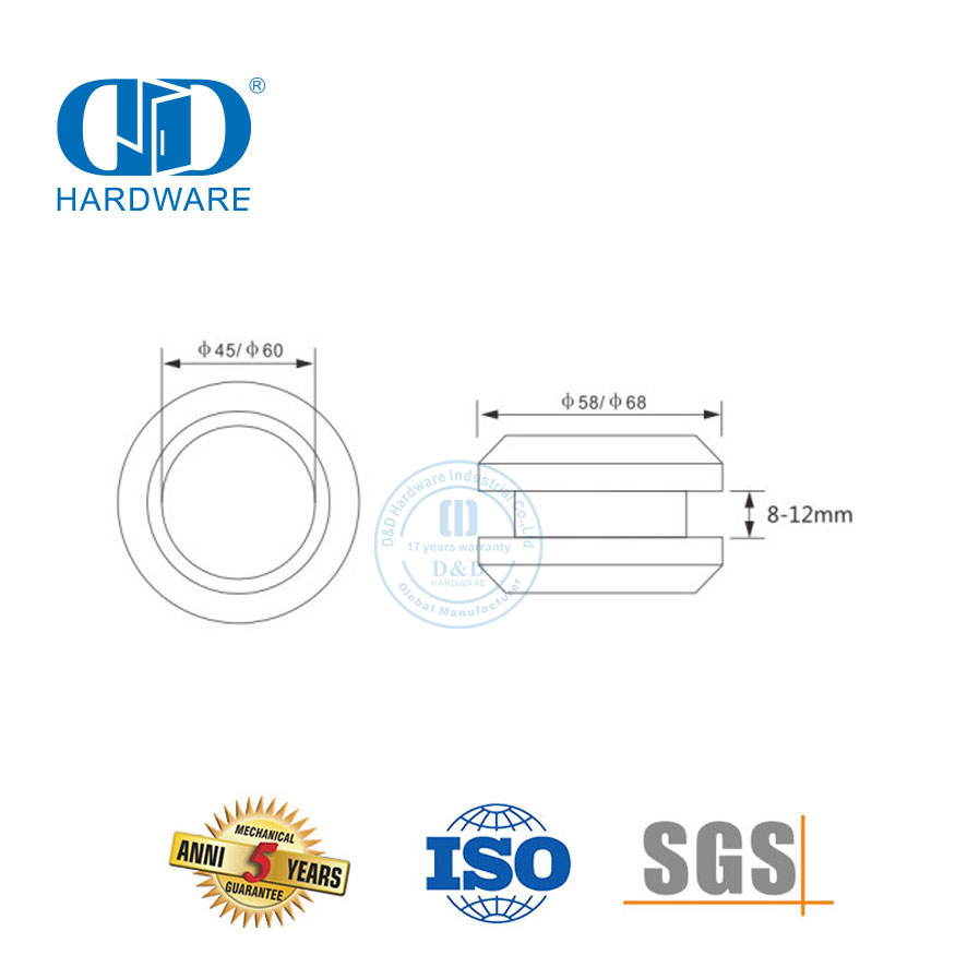 Diseño de moda Espejo Acabado satinado Herrajes para puertas corredizas de vidrio Manija ahuecada Cerradura para puerta corrediza de vidrio-DDSK014
