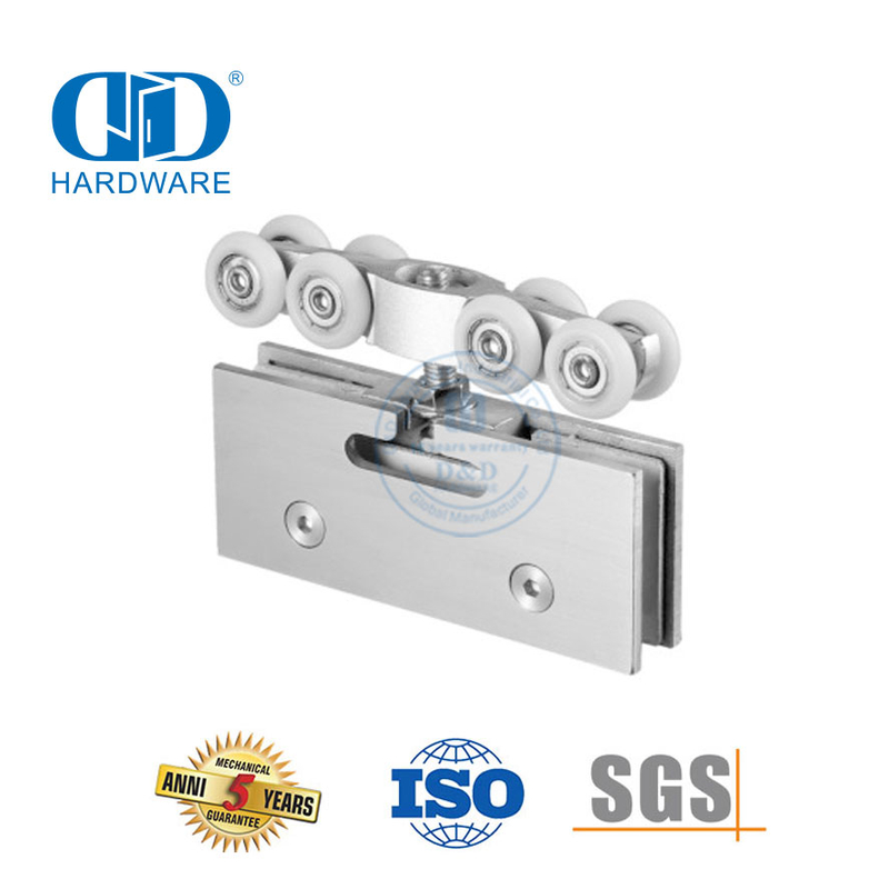 Abrazadera de puerta de acero inoxidable, puerta corredera de hierro, rodillo colgante, accesorios para muebles para puerta corredera doble-DDGS132