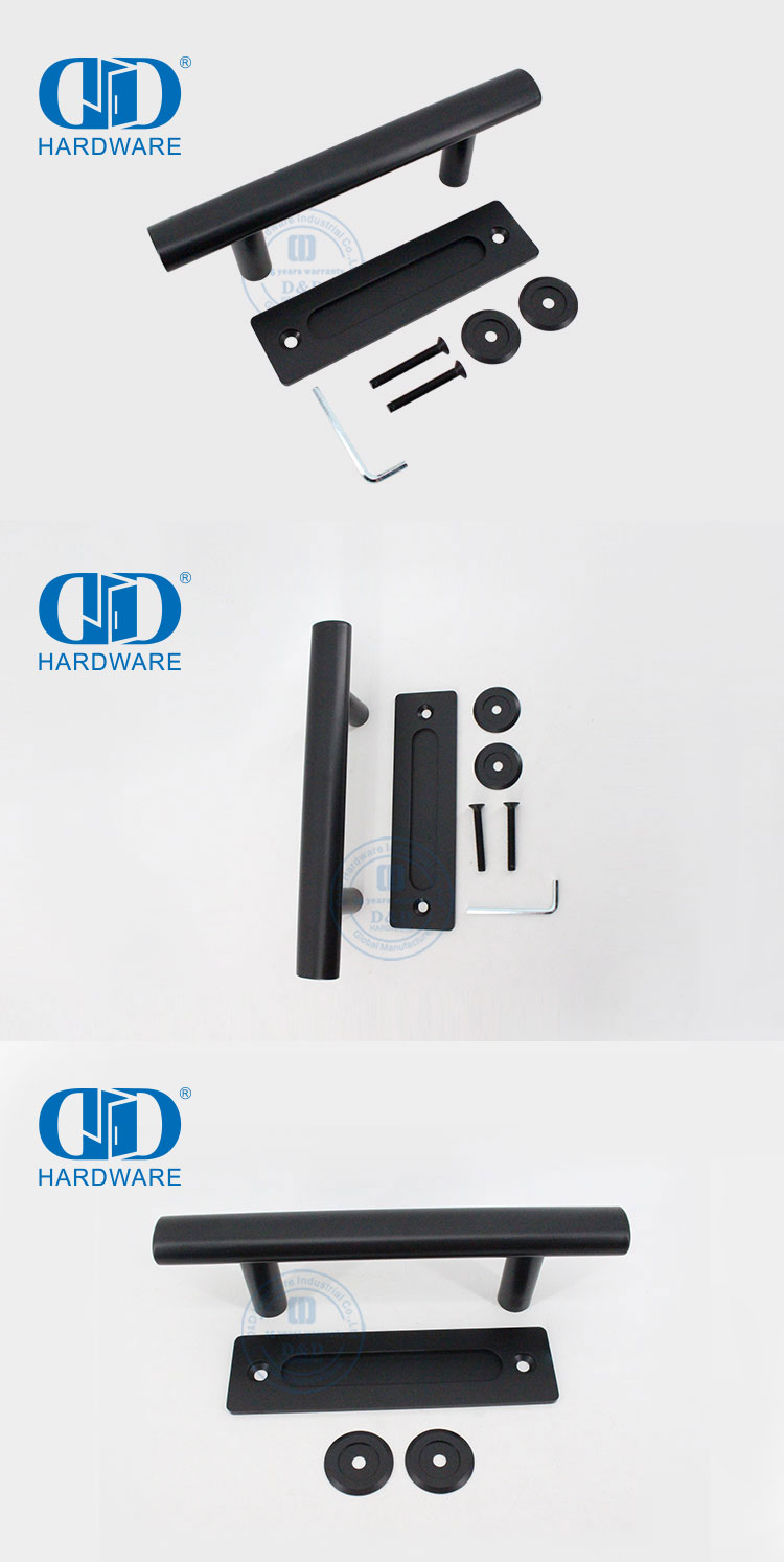 Tirador de puerta de acero inoxidable negro mate Manija de puerta comercial Manija de palanca hueca-DDBD101 MB