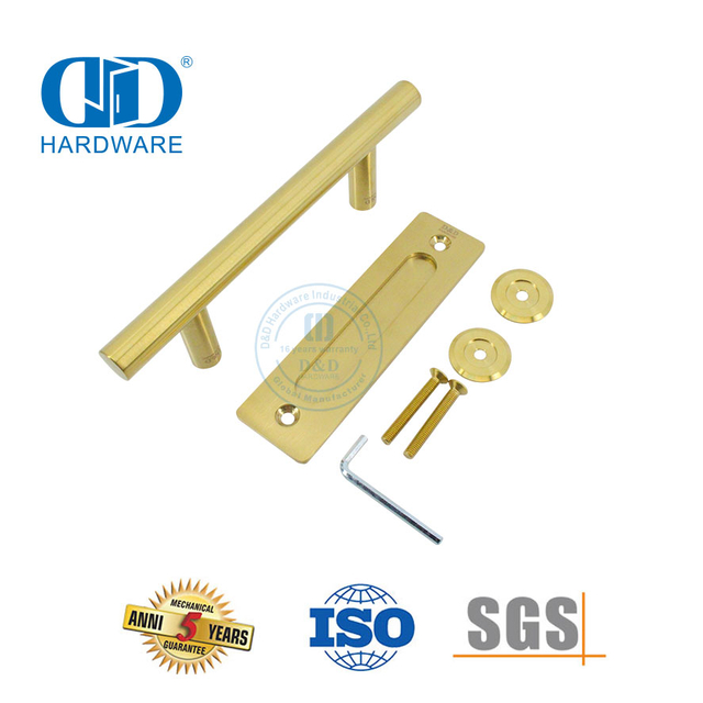 Herrajes de granero de acero inoxidable Manija empotrada Manija de puerta de embutir Manija de puerta corredera-DDBD102 SSS