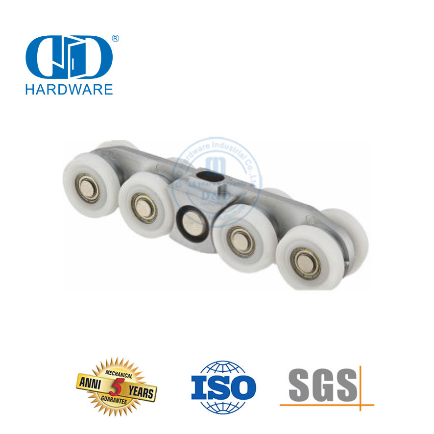 Puerta corredera de acero inoxidable, rodillo colgante, herrajes de vidrio, herrajes para puertas para baño, baño-DDGS152