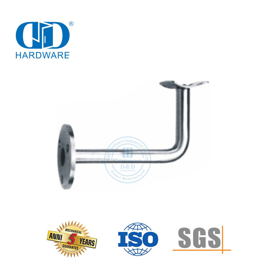 Soporte de soporte Accesorios de riel de escalera de acero inoxidable Herrajes para puertas de vidrio Soporte de pasamanos-DDHB002
