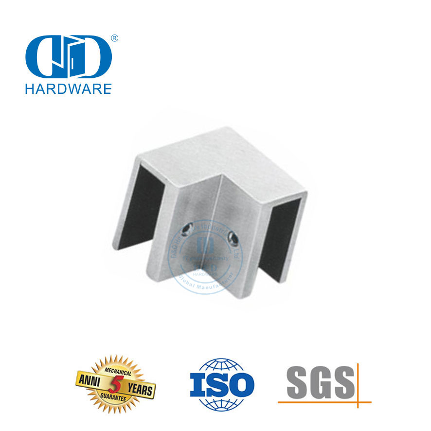 Conector de soporte de panel de vidrio de acero inoxidable Conector de tubo Conector de soporte de vidrio para soporte de tubería-DDSC020