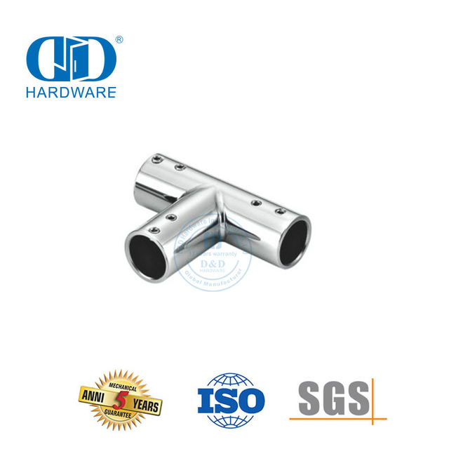 Conector de tubo redondo de acero inoxidable Sistema de cabina de ducha comercial Conector de soporte de panel de vidrio-DDSC036