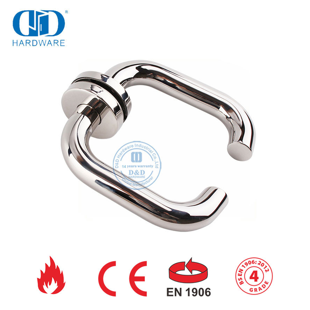 Manija de palanca de puerta tubular redonda de acero inoxidable EN 1906 con acabado PSS-DDTH001-PSS