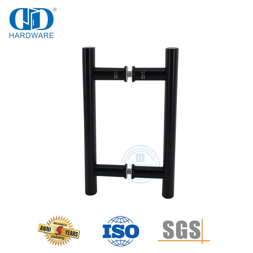 Tirador de puerta interior de doble cara para puerta corrediza de vidrio comercial-DDPH001-A Φ25-MB