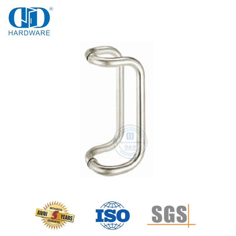 Tirador de puerta de vidrio comercial curvo de alta calidad, tirador para puerta de vidrio-DDPH005