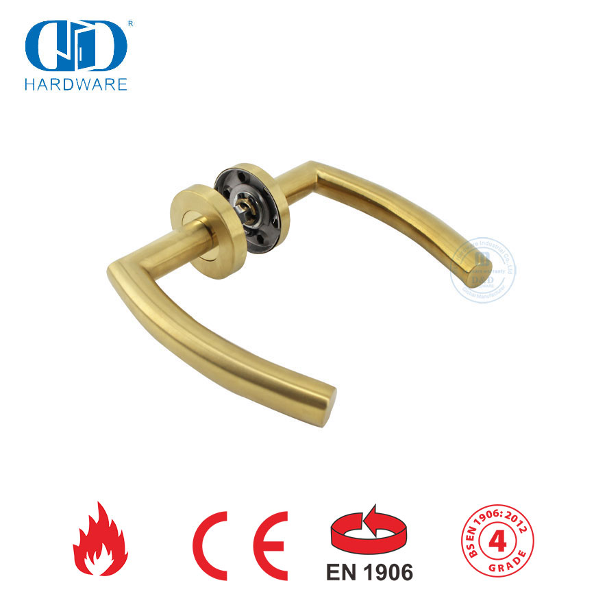 Manijas de palanca para puerta externa comercial de latón satinado de acero inoxidable-DDTH011-SB