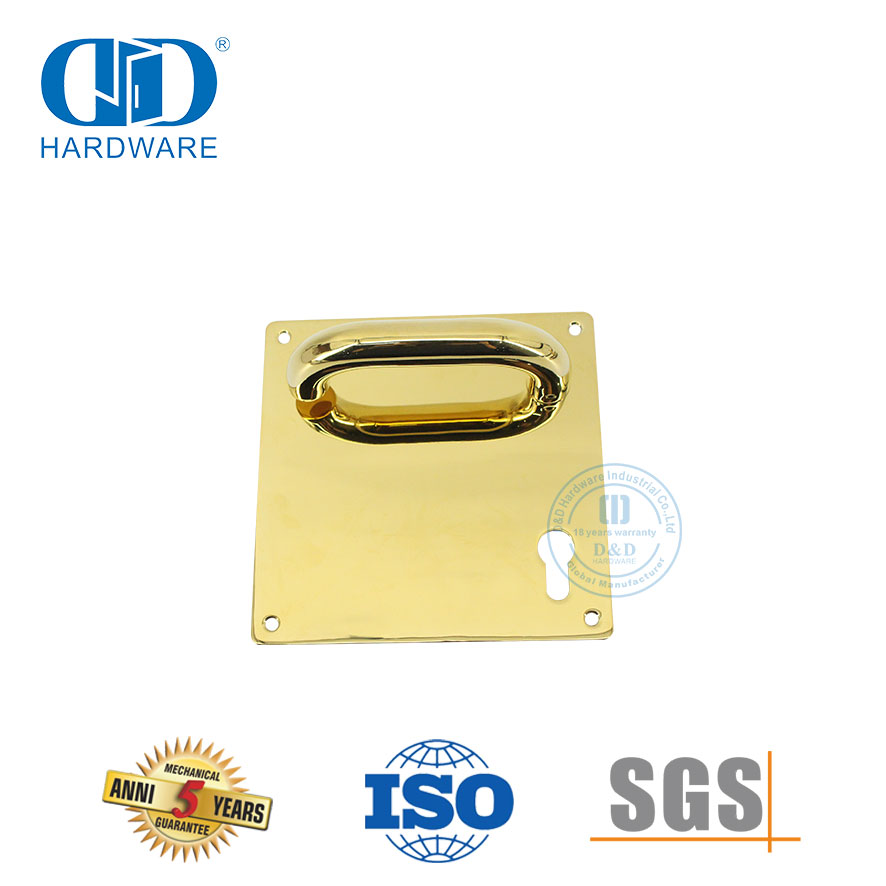 Manija de palanca de puerta de acero inoxidable duradera de centro a centro de 85 mm con placa-DDTP001-PVD