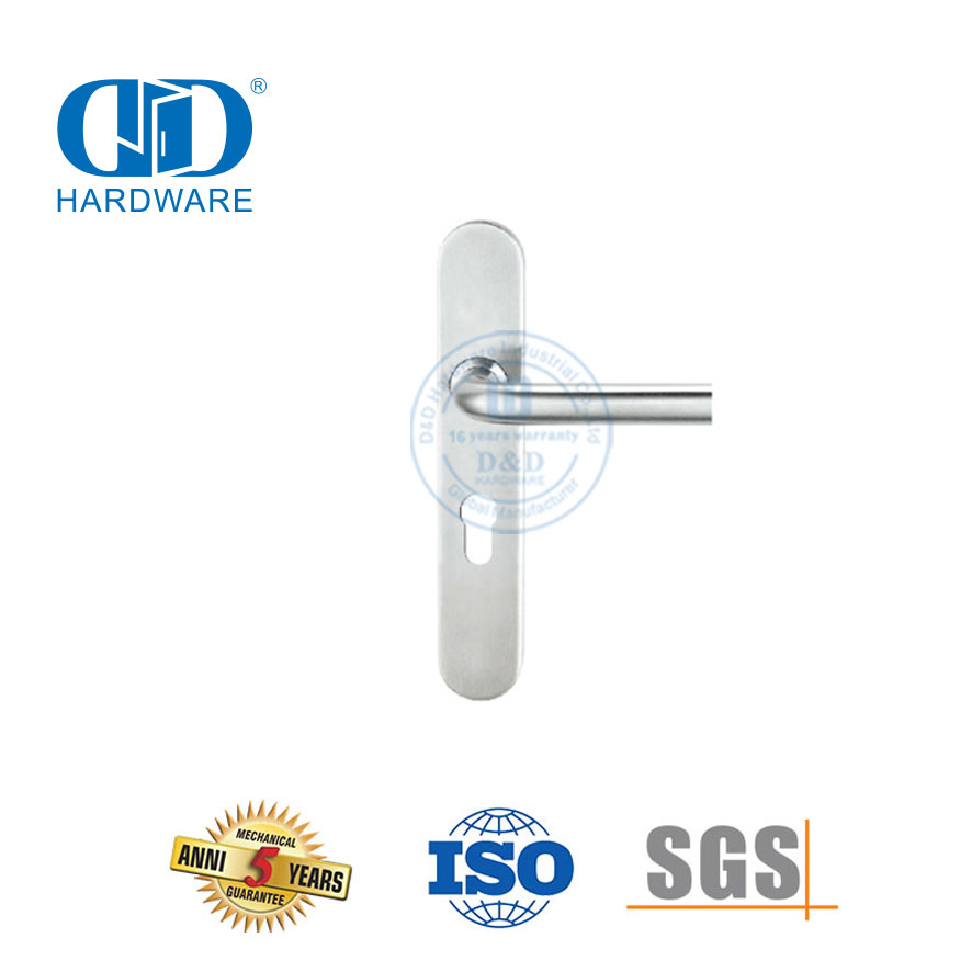 Manija de palanca de placa de puerta ovalada de acero inoxidable 304 con cerradura usada para oficina -DDTP003