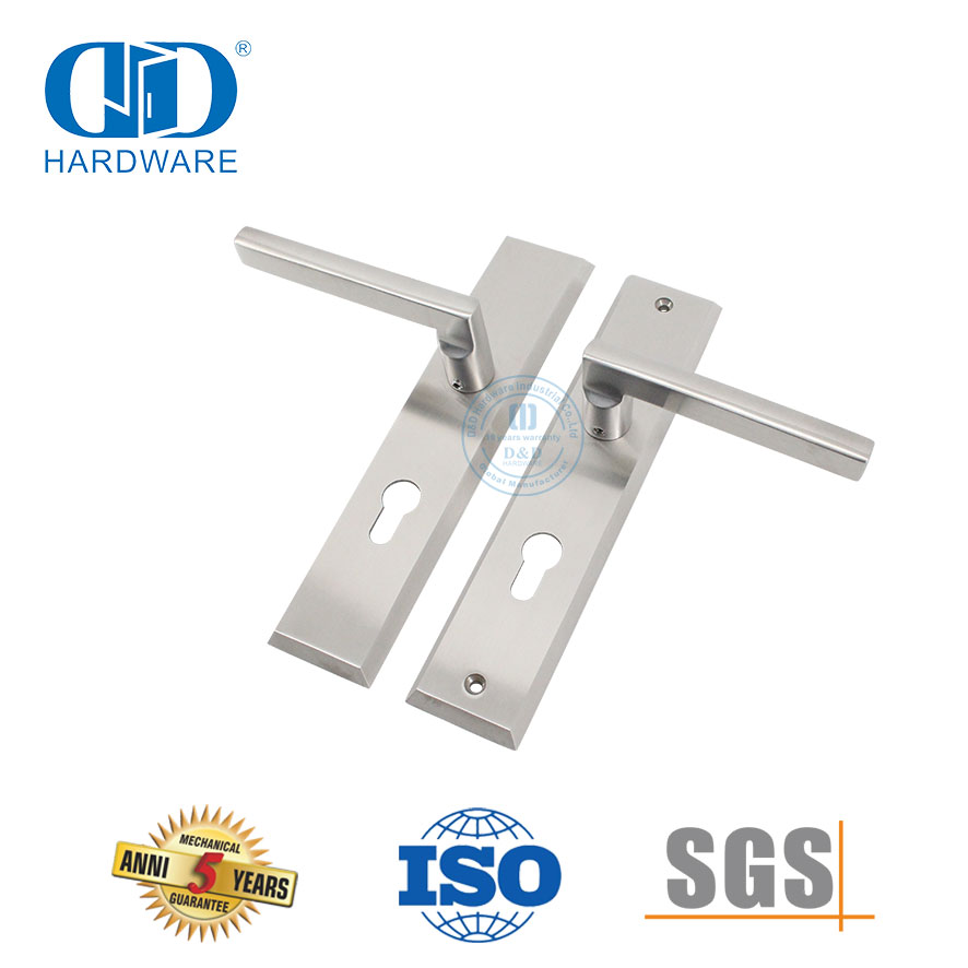 SUS304 Manija de palanca moderna de alta calidad con placa para puerta de oficina-DDLP001