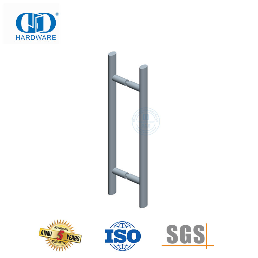 Tiradores de acero inoxidable para puerta de entrada estilo escalera de tubo redondo para puerta de madera y vidrio-DDPH037