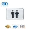 Placa de señalización de tipo cuadrado de acero inoxidable Placa de señalización de puerta de baño de baño público unisex-DDSP003