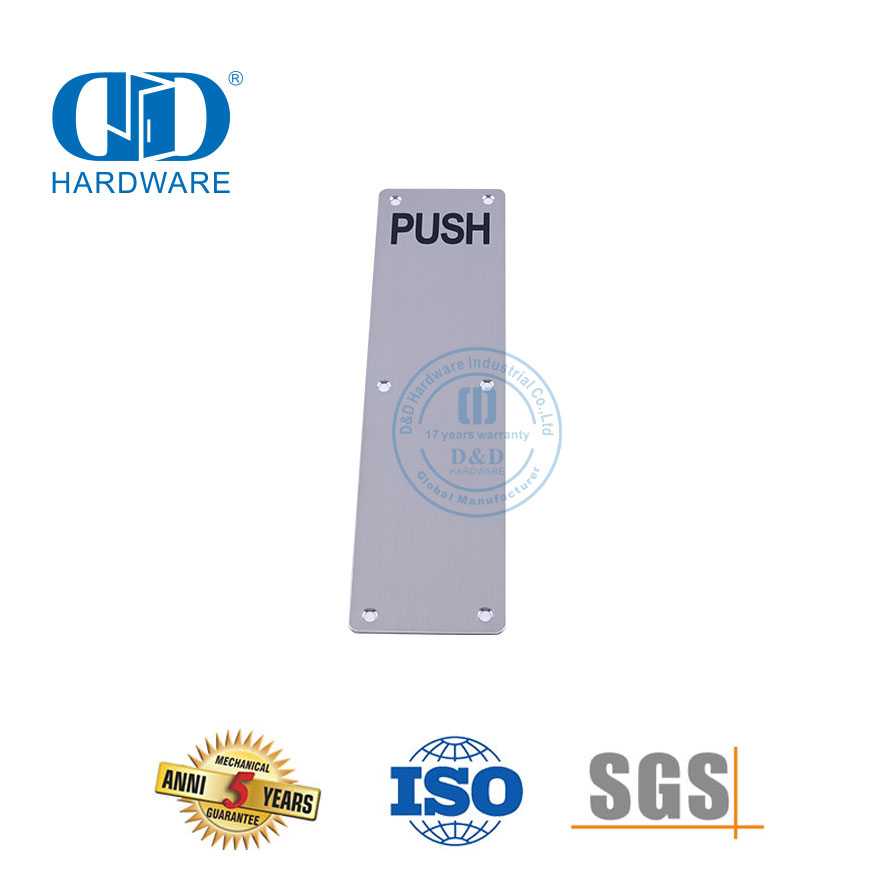 Placa de identificación de puerta de acero inoxidable con empuje moderno, placa de señal para el hogar, baño, baño, puerta de entrada, placa de firma-DDSP005