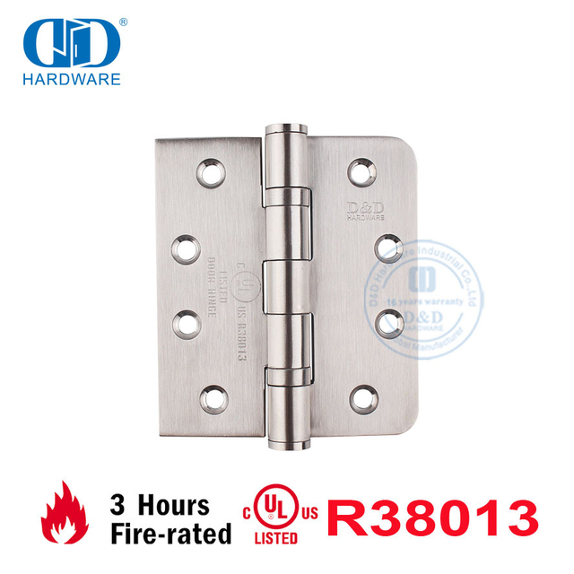 Precio de fábrica Certificado UL de acero inoxidable ANSI americano Bisagra de esquina cuadrada y redonda desmontable ignífuga Bisagra de puerta residencial-DDSS001-FR-4X3.5X3mm