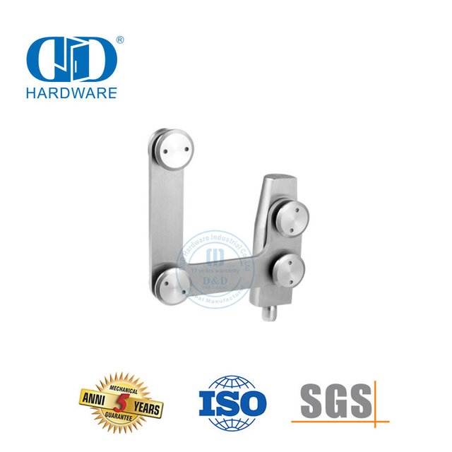 Accesorio de parche de acero inoxidable Accesorio de pivote Conector curvo Accesorio de vidrio pivotante-DDGP007