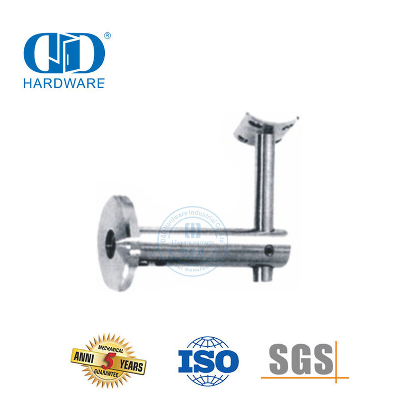 Escaleras Accesorios para escaleras Montaje de vidrio de acero inoxidable Soporte de barandilla Soporte de barandilla de pared-DDHB005