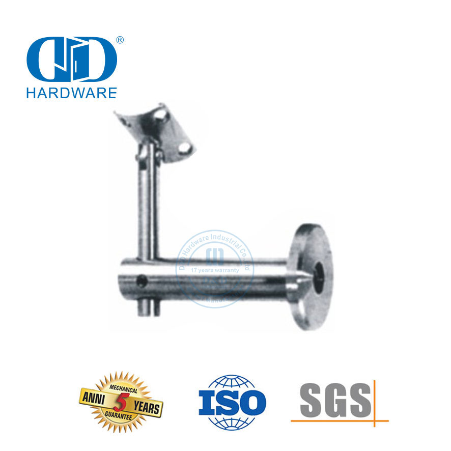 Accesorios para rieles de escaleras Soporte de abrazadera de vidrio de acero inoxidable Herrajes para puertas de vidrio Soporte para pasamanos-DDHB004